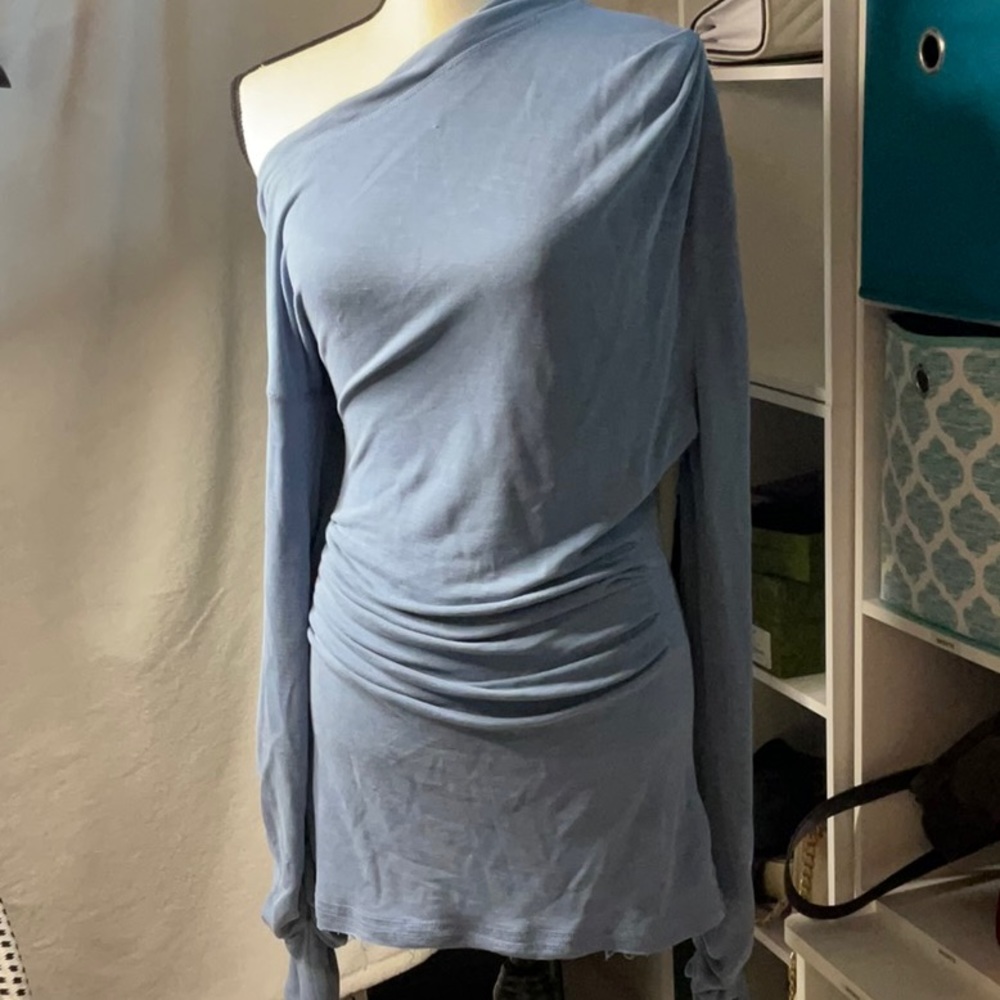 Free people clingy off shoulder ruched tunic